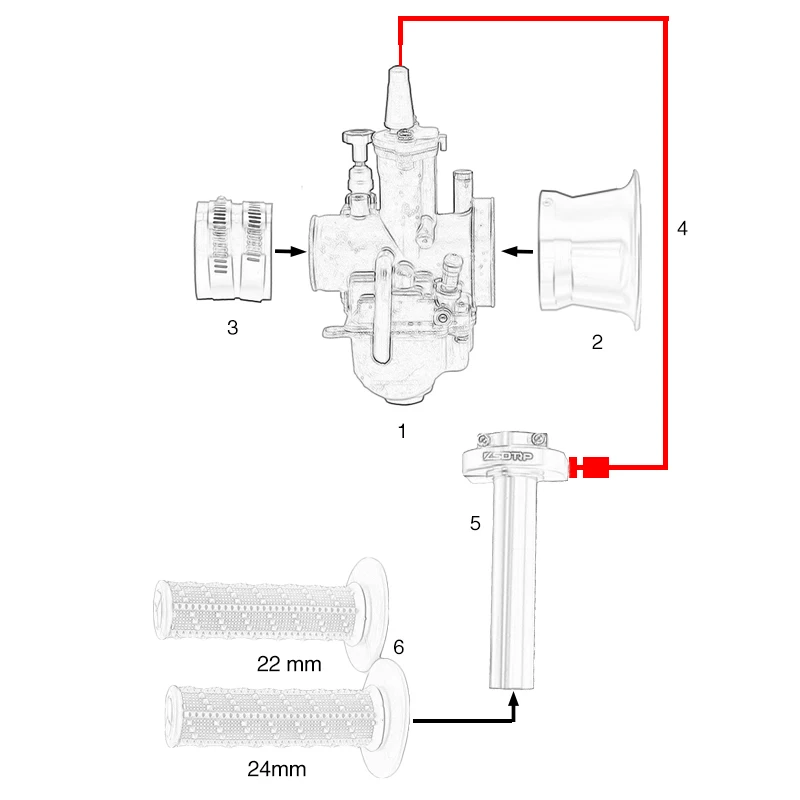 Мотоциклетный карбюратор PWK ZSDTRP 21 24 26 28 30 32 34 мм с регулировкой мощности + рукоятки