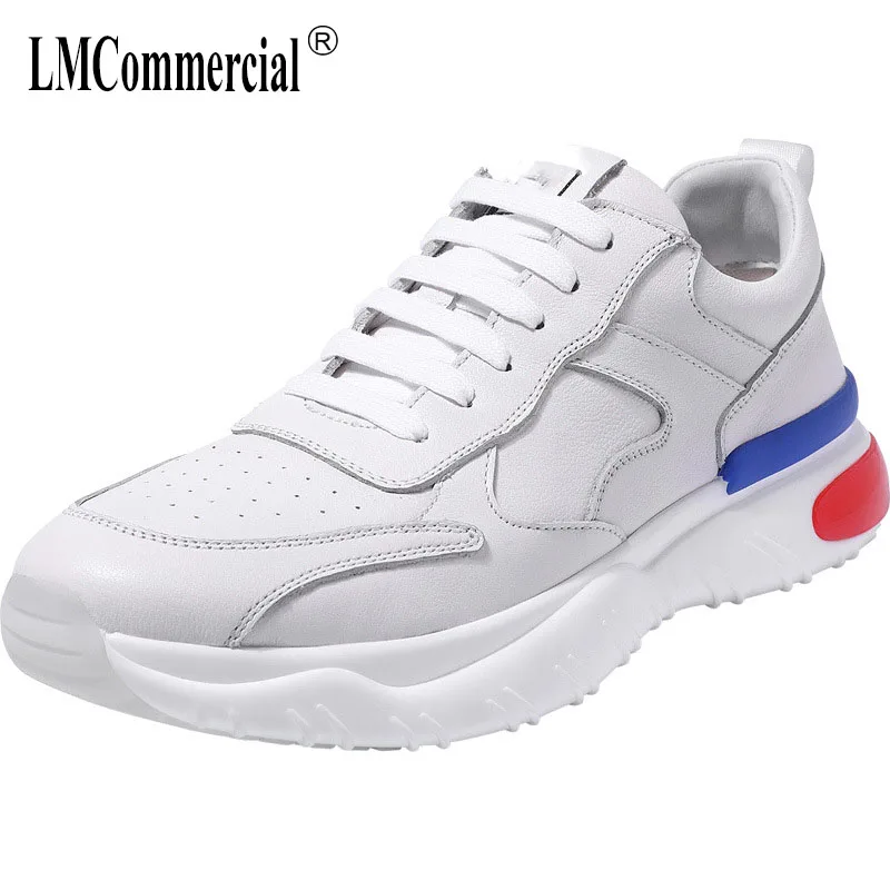 

spring autumn new shoes men Genuine Leather breathable sneaker fashion boots mens casual shoes Leisure all-match cowhide white