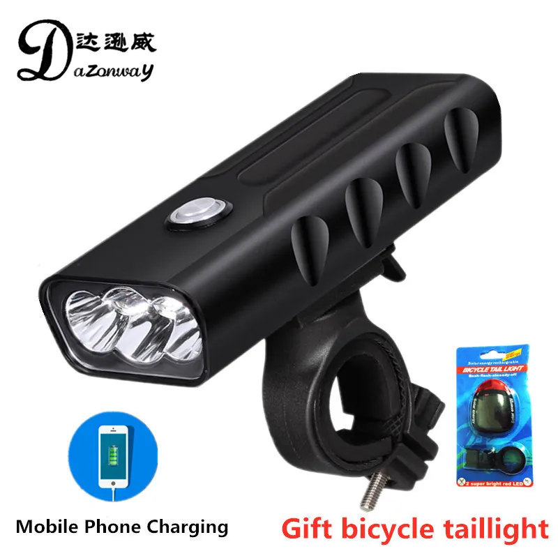 

BOFAMES Bicycle Light 15000Lum L2/T6 USB Rechargeable Power Bank Built-In 5200 mAh 3 Modes Waterproof Headlight + Taillight Set