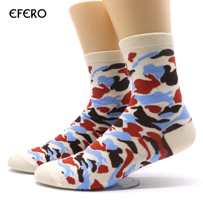 Efero осень-зима Для мужчин носки мужские хлопковые носки Модные Стиль классический камуфляж носки платье в деловом стиле мужской носок Meias 5