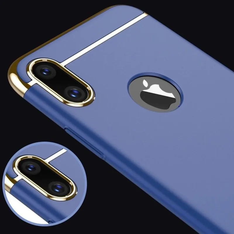 Ультра тонкий жесткий пластиковый матовый чехол с золотым покрытием для iPhone X, тонкий бампер, защита корпуса для iPhone XS, чехол для телефона XS MAX