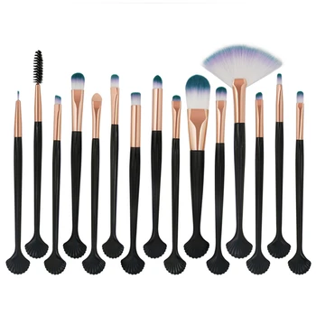 

15pcs Professional Makeup Brushes Set Shell Eyelash Eye Shadow Brow Lip Fan-shaped Blender Concealer Sponge Brush drop shipping