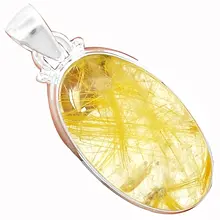 Lovegem подлинный золотой Рутиловый Кулон Серебро 925 пробы, 38,4 мм, AP3446