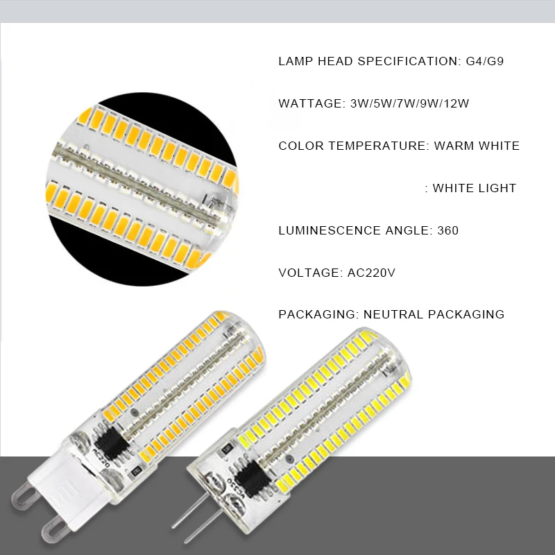 AC110V 220 В светодиодный светильник G9 G4 кукурузный шар 3 Вт 5 Вт 7 Вт 9 Вт 12 Вт сменный прожектор галогенный светильник светодиодный s домашний светильник Лампада декоративный светильник ing
