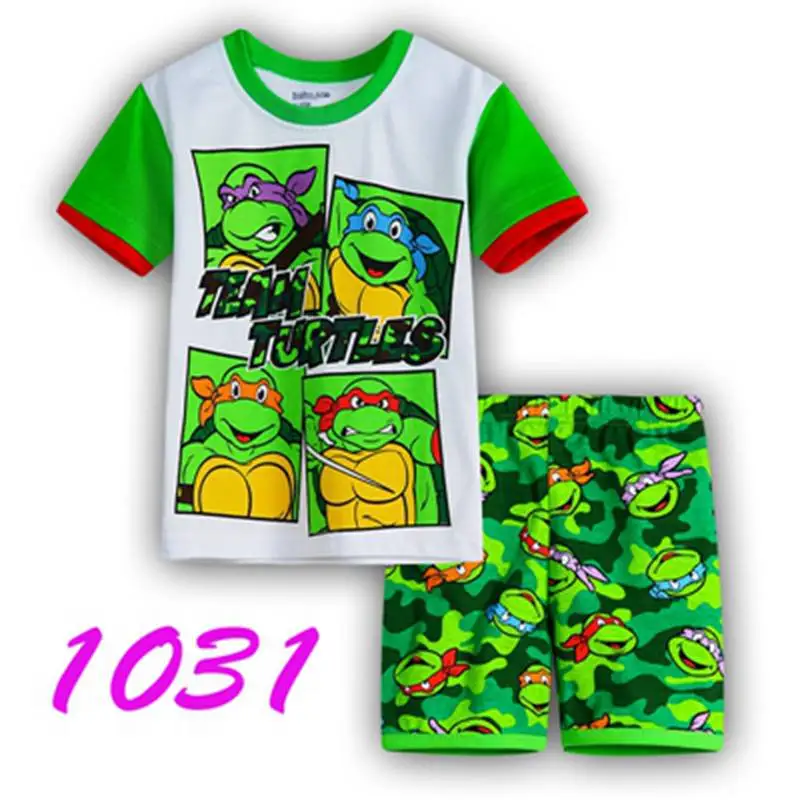 Коллекция года, новейшие летние хлопковые пижамы с короткими рукавами для мальчиков и девочек детская одежда для сна с рисунками животных для детей возрастом от 2 до 7 лет - Цвет: Прозрачный