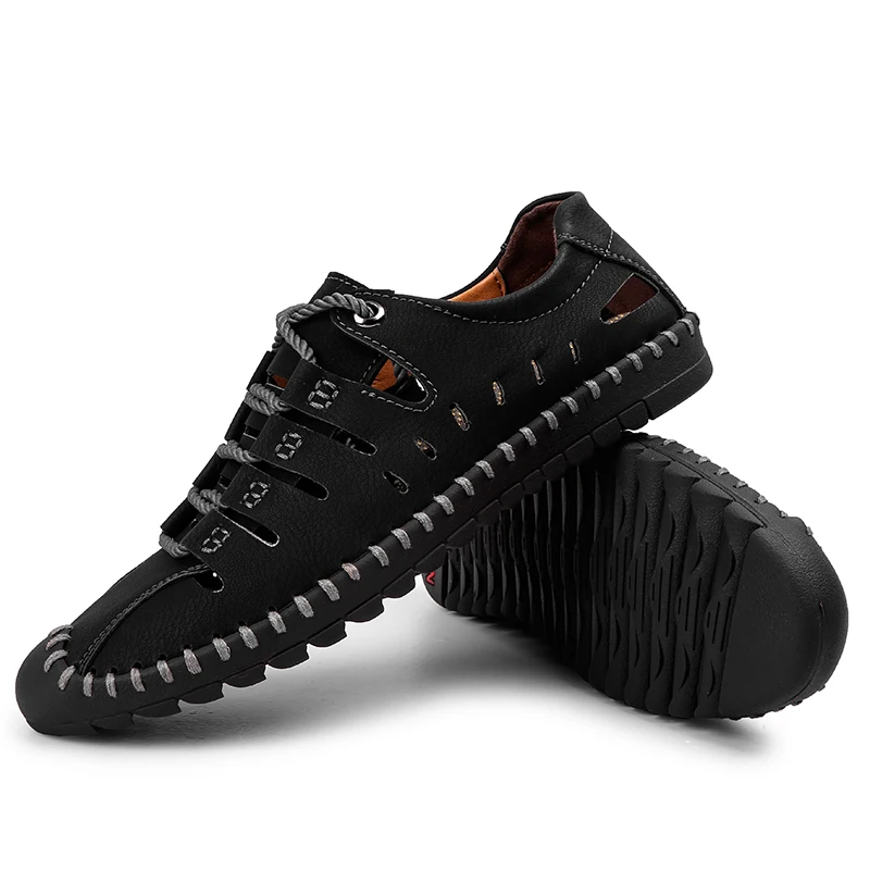 Vancat 2019 New Spring Summer Outdoor Leather Casual Shoes Breathable Men's shoes Handmade Flats Moccasins Loafers Big Size38-48 Vancat 2019 New Spring Summer Outdoor Leather Casual Shoes Breathable Men's shoes Handmade Flats Moccasins Loafers Big Size38-48