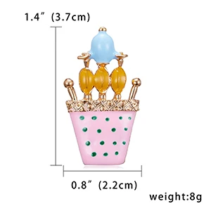 1 шт. мультяшное растение эмалированные значки Броши кокосовое дерево горшок для кактуса вишня арбуз фрукты брошка, пуговица, булавка джинсовая одежда значок - Цвет: 5
