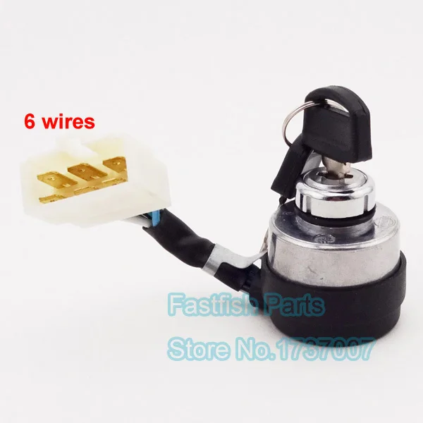

6 Wire On Off Start Ignition Key Switch For Chinese Portable Gasoline Generator Motorcycle Parts