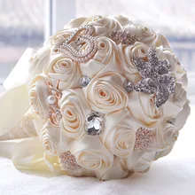 Потрясающие Свадебные цветы белые свадебные букеты искусственная роза букет