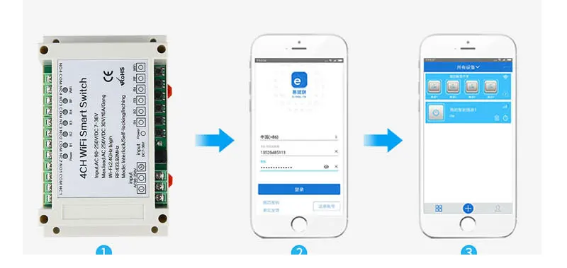 Ewelink 4CH умный Wifi переключатель домашний 433 МГц RF Wifi светильник 4 банды 3 режима работы инчинг Блокировка с Alexa