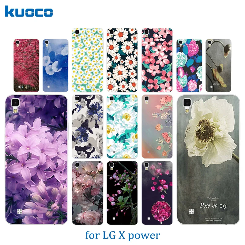 Чехлы для телефонов LG X Power Luxury Funda K220ds K220y Ls755 задняя крышка с цветущим узором чехол