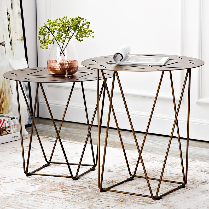 Nordic style sofa corner table Locke creative fashion side table modern minimalist wrought iron small round coffee table