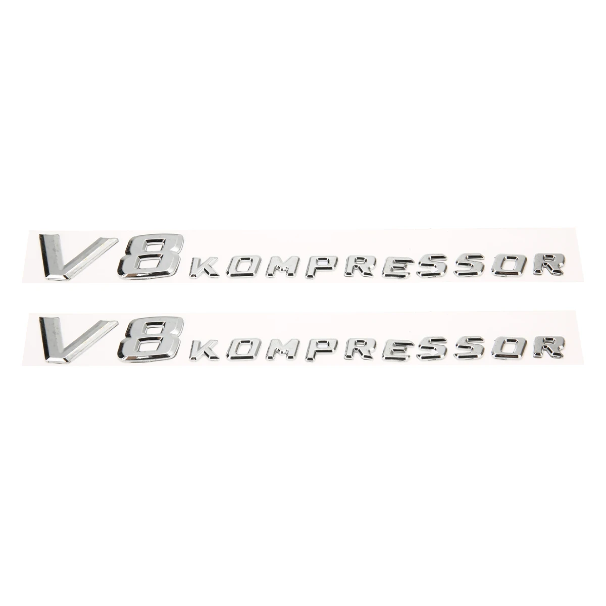 2pcs ABS V8 KOMPRESSOR Plastic Car Trunk Rear Sides Letters Badge Emblem Decal Sticker For Mercedes Benz AMG DIY