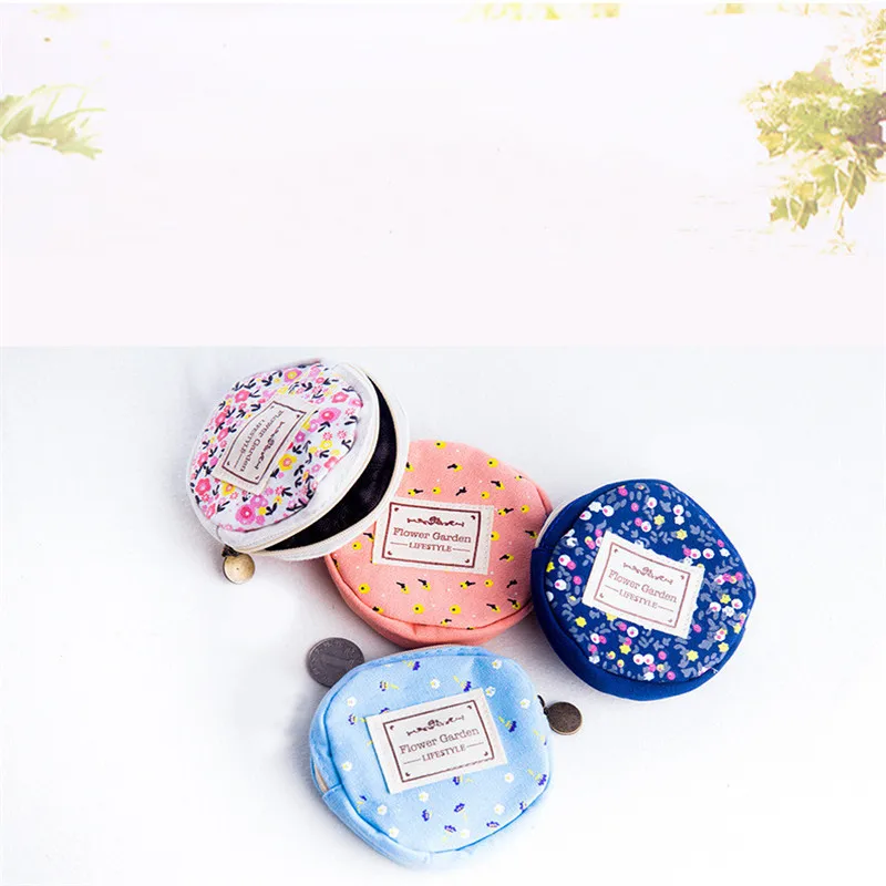 

Coin Purse Women Fresh Floral Coin Wallet Zipper Bag Change Pouch Key Holder Small Mini Storage Case Pouch Money Bags Gift