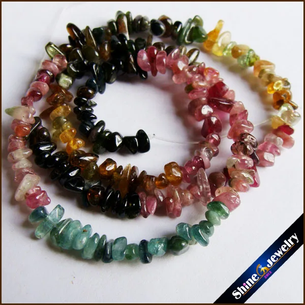 

15" Strand 5-8mm Genuine Natural Tourmaline Chip Gems Freeform Gravel Crystal Loose Beads Jewellery Making Material Stone