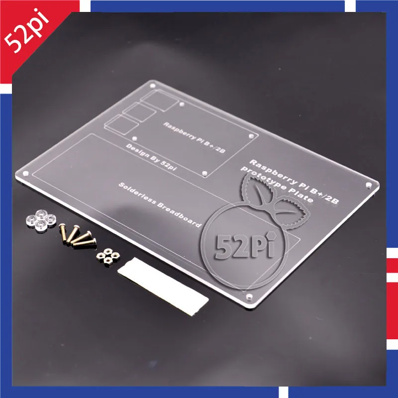 

Length 16.6cm Mounting Plate for Breadboard and Raspberry Pi 3/2 Model B
