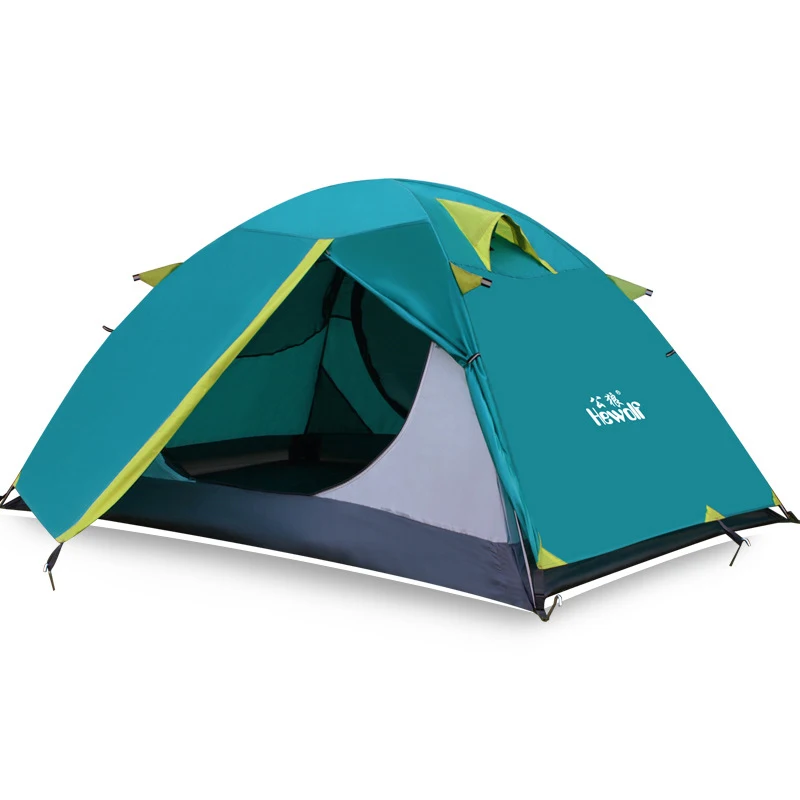 Pólos de Alumínio Pessoa à Prova Hewolf Dupla Camada Ultraleve 2 Dwaterproof Água 3 Temporada Barraca Acampamento Praia 1572