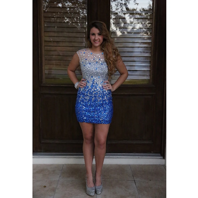 blue tight homecoming dresses