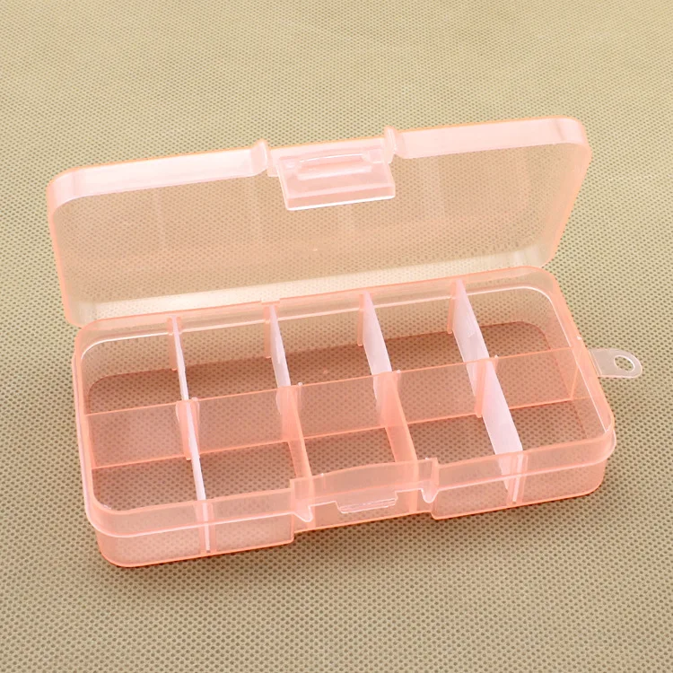 Hot Selling New Plastic 10 Grids Pill Box Craft Organizer Beads