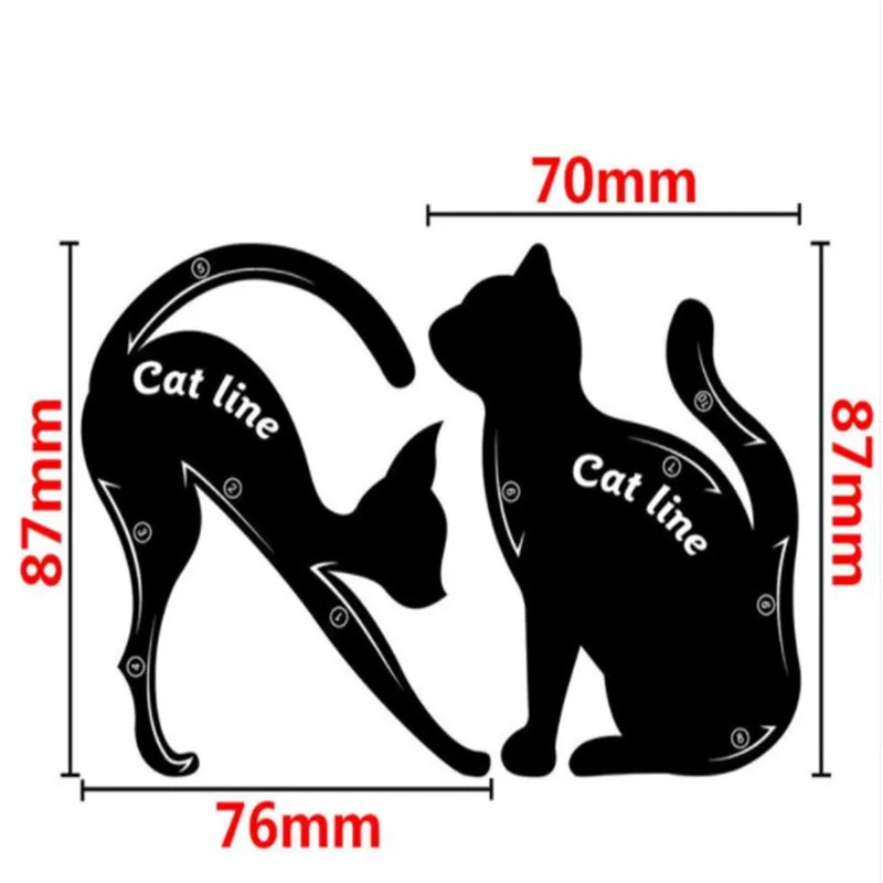 2 шт., женские трафареты для подводки глаз, кошачья линия, профессиональный макияж глаз, инструмент-шаблон, формирователь, модель, кошачий глаз, подводка для глаз, карта, опт и дропшиппинг