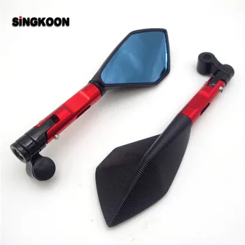 

8 10mm universal cnc motorcycle mirrors Blue Lens Rearview Side Mirror FOR SUZUKI GSR400 GSR600 GSR750 B-KING 1300 GSXR600 700