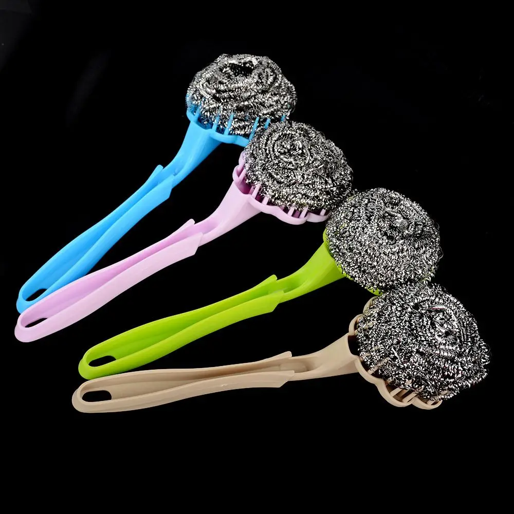 Long handle stainless steel wool brush kitchen hanging strong