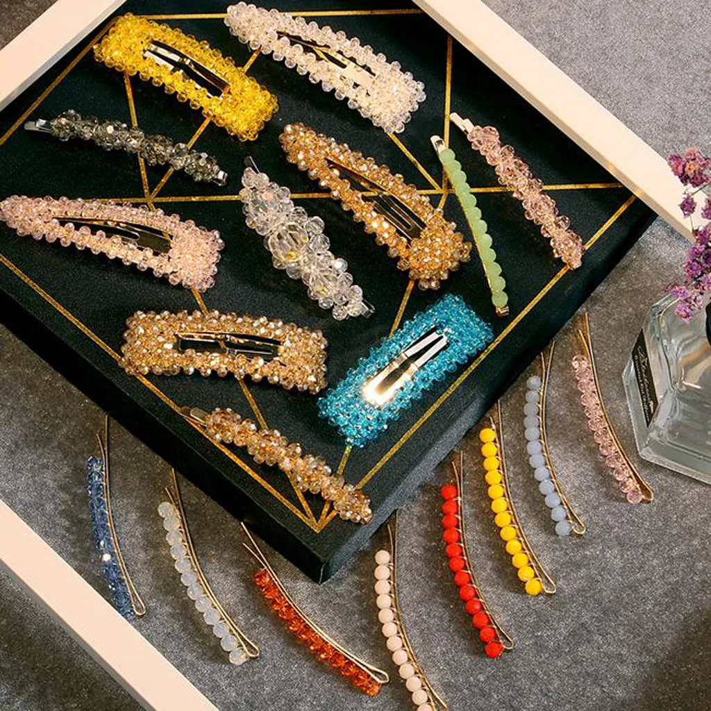 Las mujeres pelo Clip elegante perla Metal Popular coreana niñas lindo