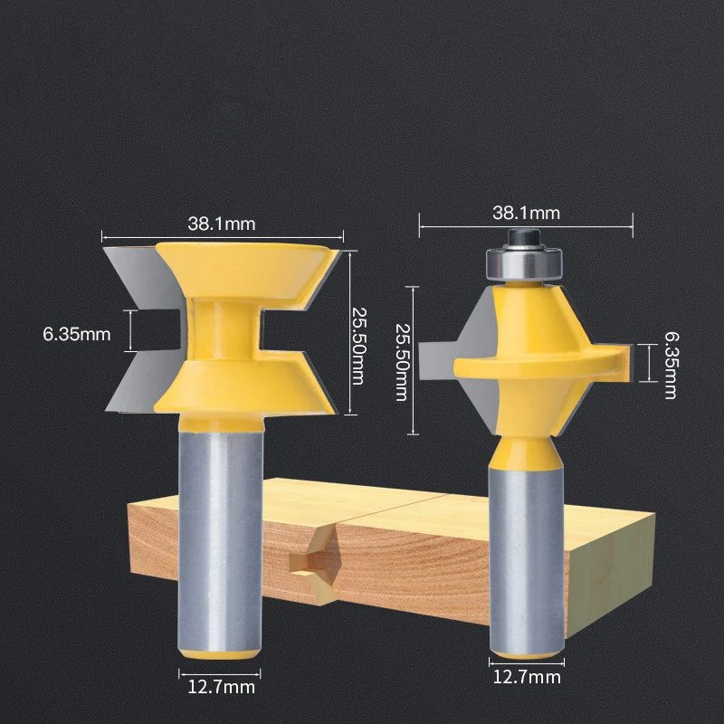 12,7 мм* 38,1 мм-2 шт, твердосплавный деревообрабатывающий фрезерный станок с ЧПУ, деревообрабатывающий резак, резной нож, нож с замком ящика, ящик, Деревянный инструмент