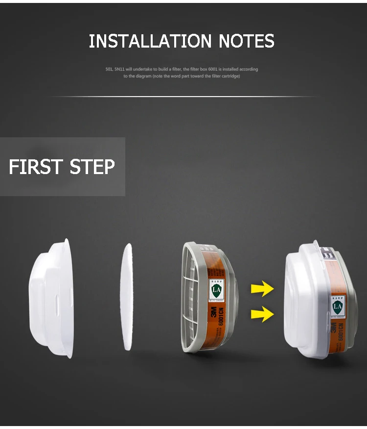 3M 6001CN фильтр картридж респиратор органический газ Защитный спрей краска стирол пар для серии 6000/7000 противогаз