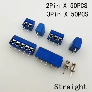 

China factory sell 50pcs 2pin + 50pcs 3pin PCB Screw Teminal Block 5.0mm pitch terminal block