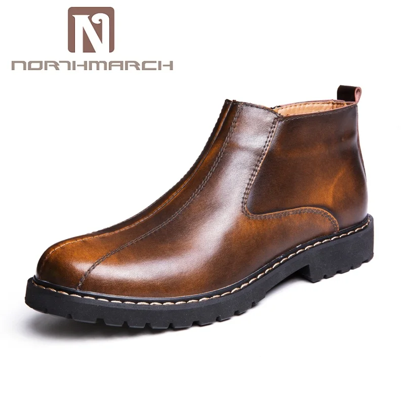 NORTHMARCH/мужские ботинки челси; Повседневная обувь из высококачественной кожи; мужские модные ботильоны; мужские ботинки; Botas Masculina Mannen Schoenen