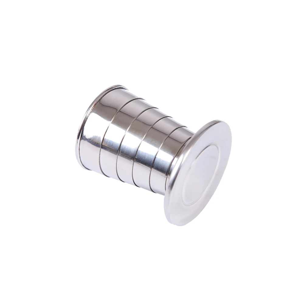 KingCamp 60 ml Mini portátil de viaje al aire libre Camping llavero Copa plegable de compresión de taza de acero inoxidable al aire libre Accesorios