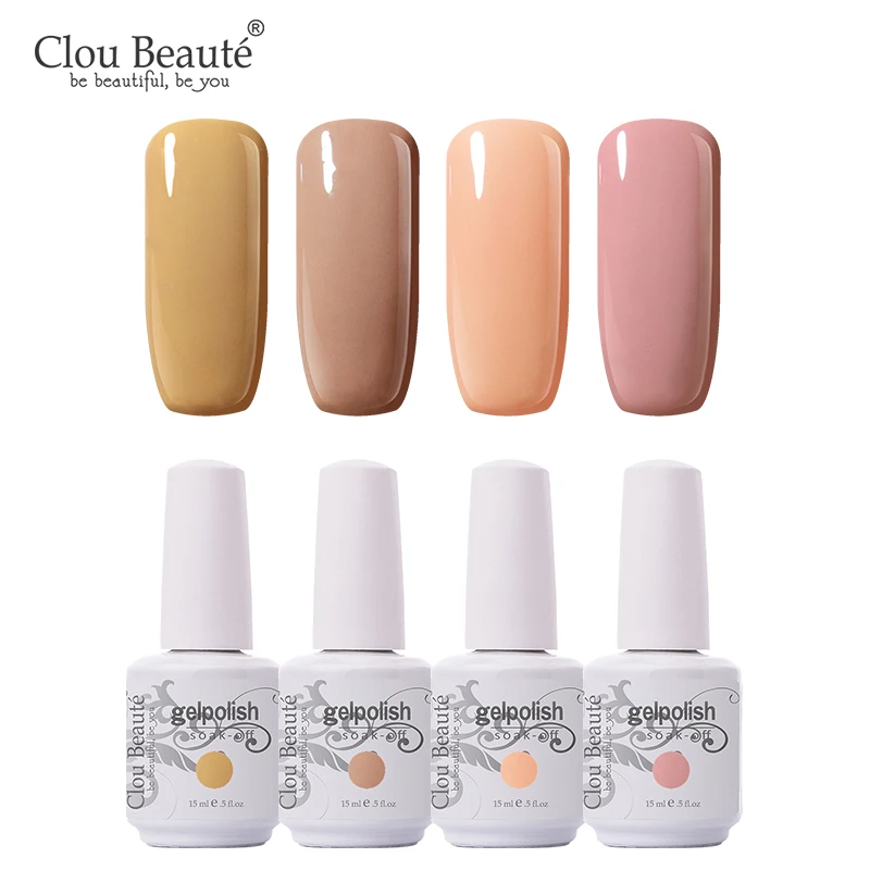 15MLZH06 Clou Beaute Гель-лак для ногтей 15 мл, грунтовка для ногтей, гель-основа и верхнее покрытие, УФ светодиодный Полупостоянный лак, Гель-лак, замочить от белого - Цвет: 15MLZH06