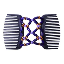 Двойной, отделанный бисером волосы Волшебная расческа заколка бисер эластичная шпилька эластичные волосы расчески шпильки CD88