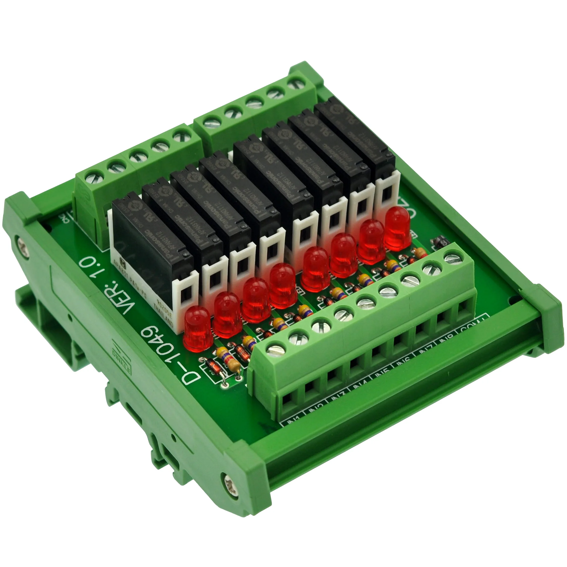 Тонкий DIN рейку крепление DC12V раковина/NPN 8 SPST NO 5A модуль реле питания PA1a 12V|module