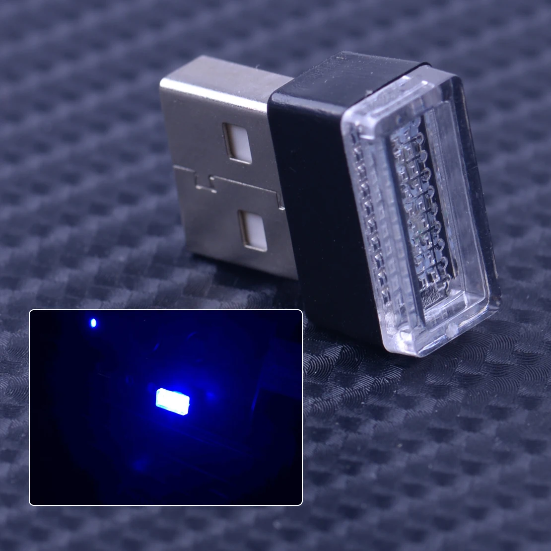 USB Plug-In миниатюрный светодио дный синий светодиодный мини беспроводной интерьер автомобиля окружающий свет тире пол атмосфера