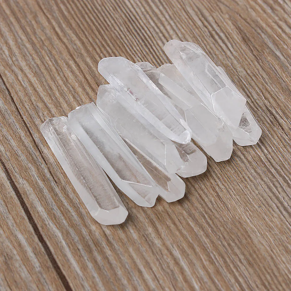

3PCS/Pack Clear Natural Crystal Quartz Cluster DIY Crystal Point Terminated Wand Specimen Pendant Healing Quartz Crystal Stone