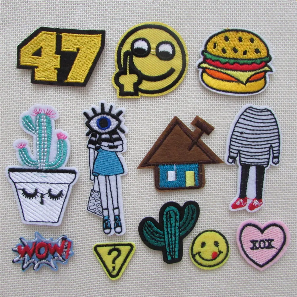 

high quality cartoon patches hot melt adhesive applique embroidery patch DIY clothing accessory patch 1pcs sell C5796-C5808
