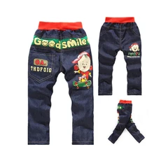 Одежда для маленьких мальчиков мультфильм рисунок принт одежда детские штаны, Джинсы Летние повседневные джинсовые штаны джинсы для маленьких девочек