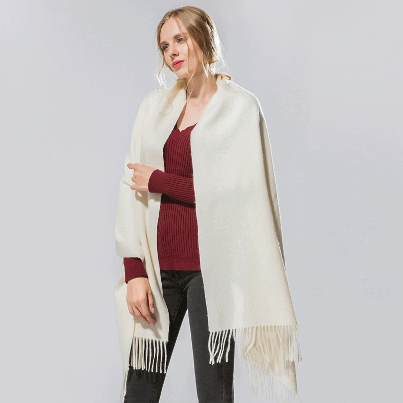 thumbnail image 4 of 2019 nuevas bufandas cálidas de primavera e invierno para mujeres, chales y envolturas para dama, pashmina de cachemira pura sólida, pañuelo para la cabeza, hijabs, estolas, 4 of 5
