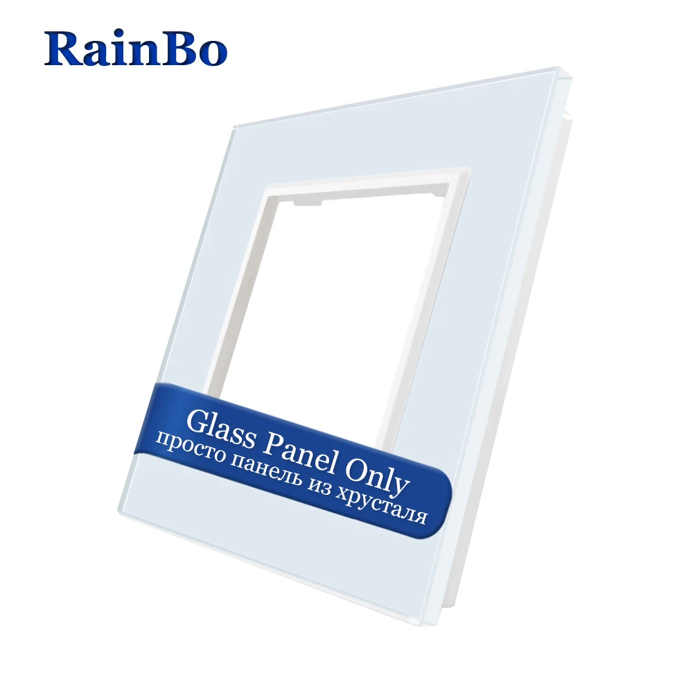 Rainbo Бесплатная доставка Роскошный Crystal White Стекло Панель 1 кадров розетки 80 мм * ЕС