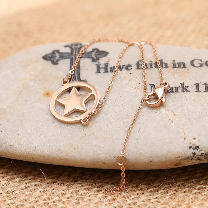 

Free Shipping New Arrival Round and Star Charms with Gold/Rose Gold/Sliver Plated Stainless Steel Bracelet for Women