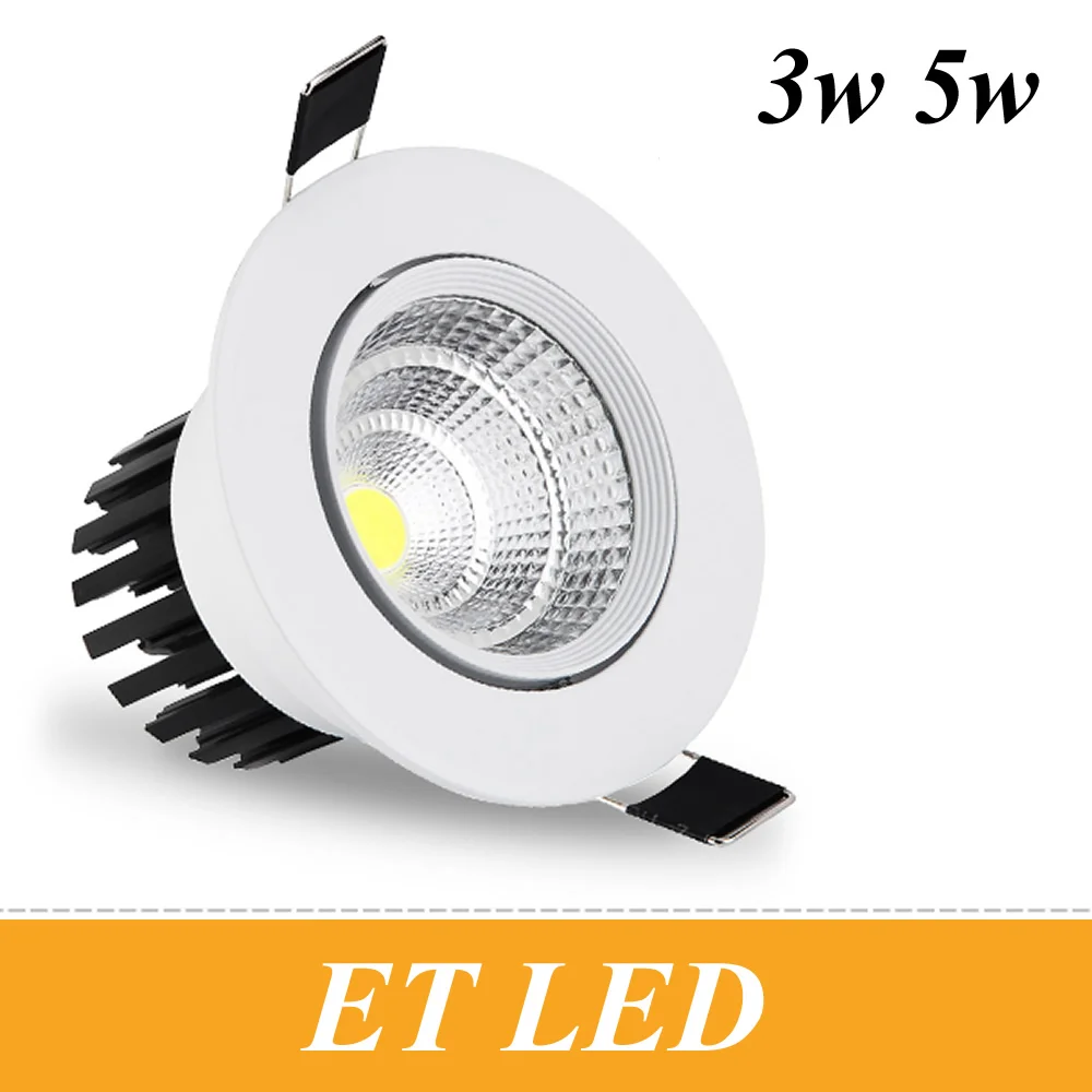 

3w 5w cob led ceiling light dimmable led downlight recessed spot light lamp 110-240v 60 angle + led driver 3 years warranty CE