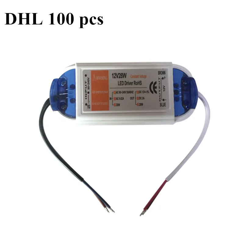 

100 PCS best-selling AC voltage 90-240V led power supply led transformer 12v led driver 28w for led strip mr16 mr11