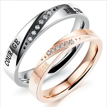 

Simple set auger lovers ring