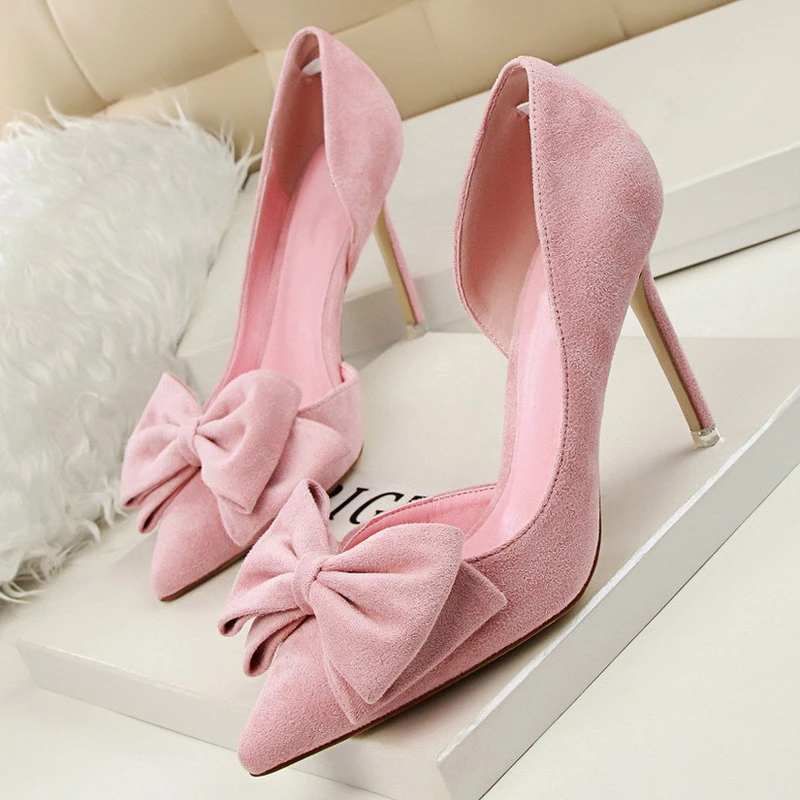 LAKESHI Women Pumps High Heels Shoes Pink Women Shoes Hollow Sexy High Heels Ladies Shoes|pink women shoes|bow shoesshoes pink AliExpress