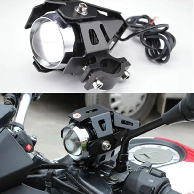 2pcs Motorcycle Motorbike U5 LED Headlight Fog Driving Spot Light Lamp White