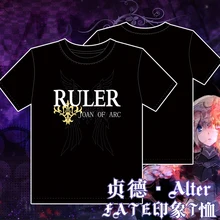 Серия Fate Joan of Arc аниме унисекс футболка Jeanne d'Arc летняя футболка с короткими рукавами с принтом, красивые узоры, цвет черный, 9