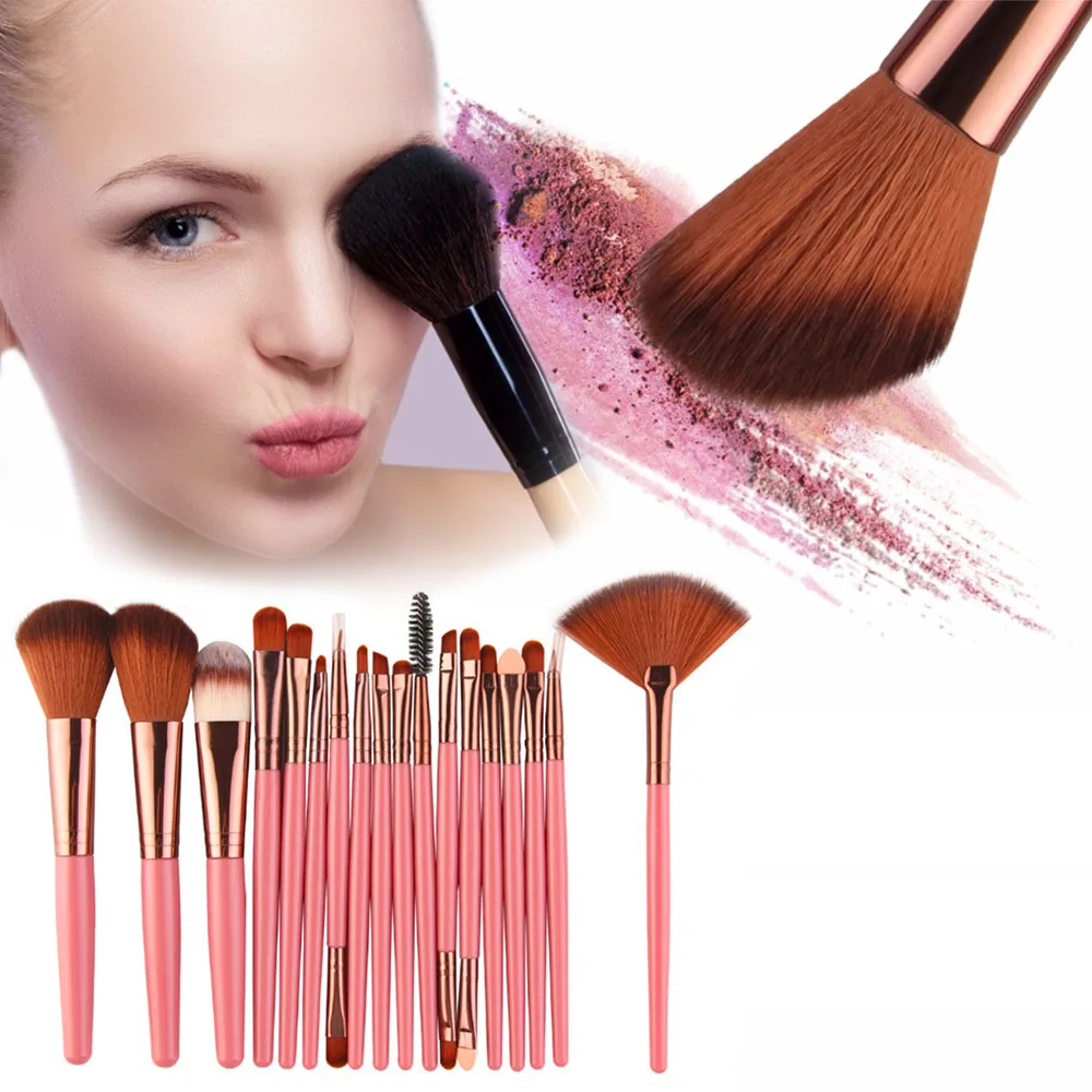 

FRESHME 18 PCS Makeup Brushes Kits Professional Makeup Foundation Cosmetic Eyebrow Eye Shadow Brush Makeup Sets Tools Pinceaux