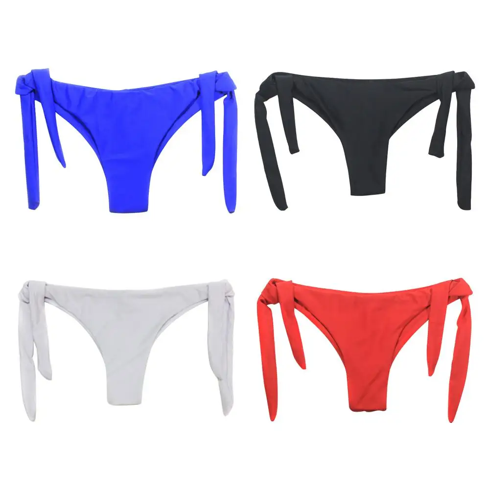 4 цвета летние горячие для женщин купальники для малышек бразильский пикантное бикини сбоку галстук-ленточка стринги купальный Купальник